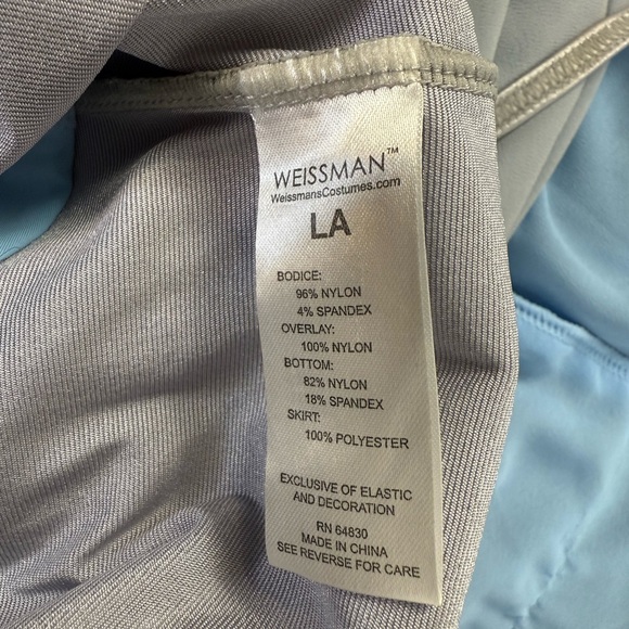 Weissman Sequin Floral High-Low Georgette Dress Dance Costume Adult Large Blue - Picture 12 of 13